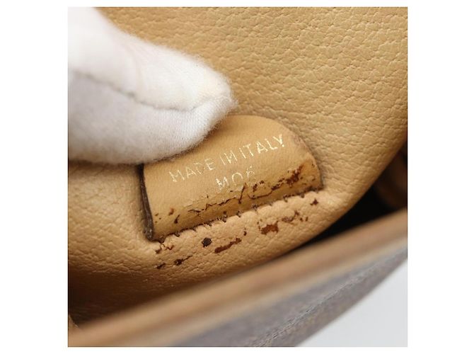 Céline Borsa a tracolla CELINE Macadam Canvas PVC Pelle Marrone Oro Auth ka4664 D'oro - vista 12