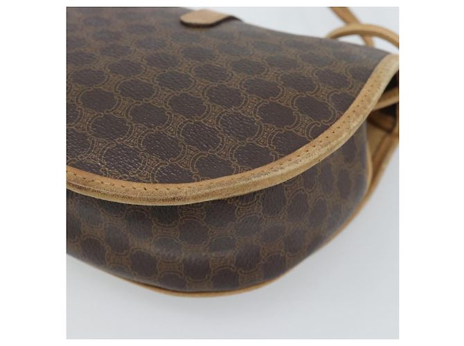 Céline Borsa a tracolla CELINE Macadam Canvas PVC Pelle Marrone Oro Auth ka4664 D'oro - vista 15