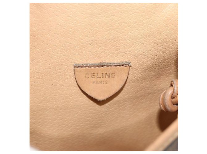 Céline Borsa a tracolla CELINE Macadam Canvas PVC Pelle Marrone Oro Auth ka4664 D'oro - vista 17