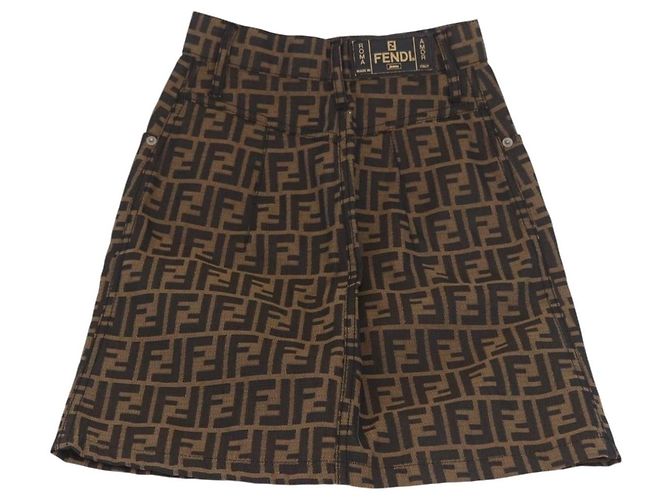 FENDI Zucca Canvas Rock Schwarz Braun Authentisch 185019A - Ansicht 2