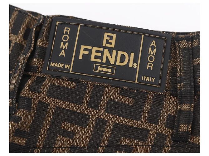 FENDI Zucca Canvas Rock Schwarz Braun Authentisch 185019A - Ansicht 3