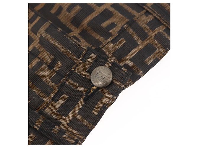 FENDI Zucca Canvas Rock Schwarz Braun Authentisch 185019A - Ansicht 4