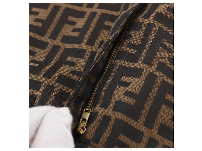 FENDI Zucca Canvas Rock Schwarz Braun Authentisch 185019A - Ansicht 5