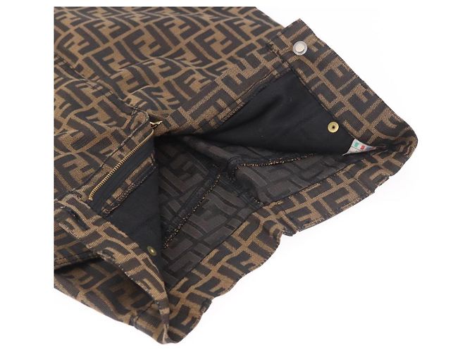 FENDI Zucca Canvas Rock Schwarz Braun Authentisch 185019A - Ansicht 6