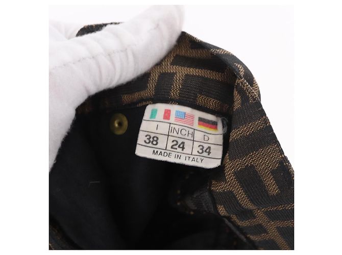 FENDI Zucca Canvas Rock Schwarz Braun Authentisch 185019A - Ansicht 8
