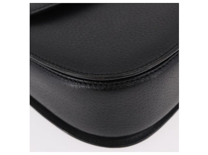 Borsa a mano GUCCI Bamboo in pelle nera e oro Auth 183361V Nero D'oro - vista 10
