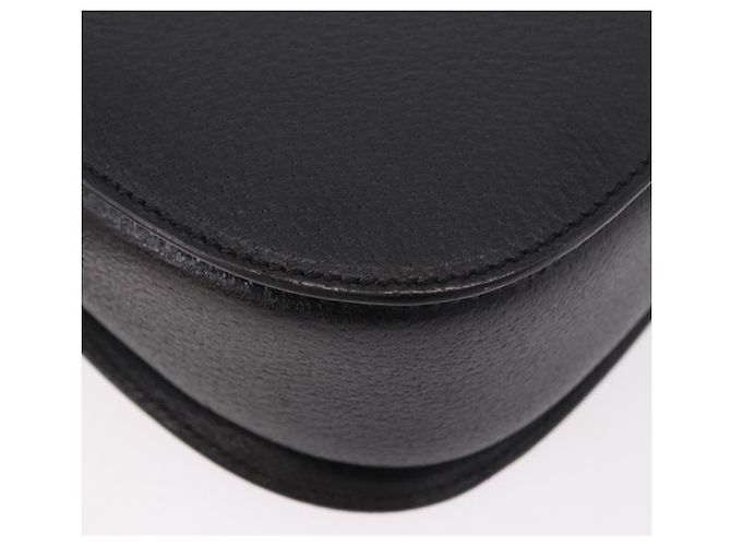 Borsa a mano GUCCI Bamboo in pelle nera e oro Auth 183361V Nero D'oro - vista 12