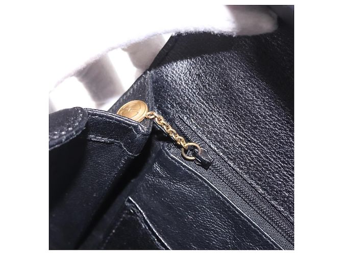 Borsa a mano GUCCI Bamboo in pelle nera e oro Auth 183361V Nero D'oro - vista 20