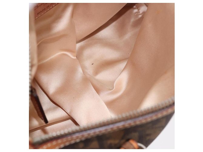 Borsa a tracolla Romantic in tela Christian Dior Trotter PVC Marrone Argento Auth 185666SAM - vista 19