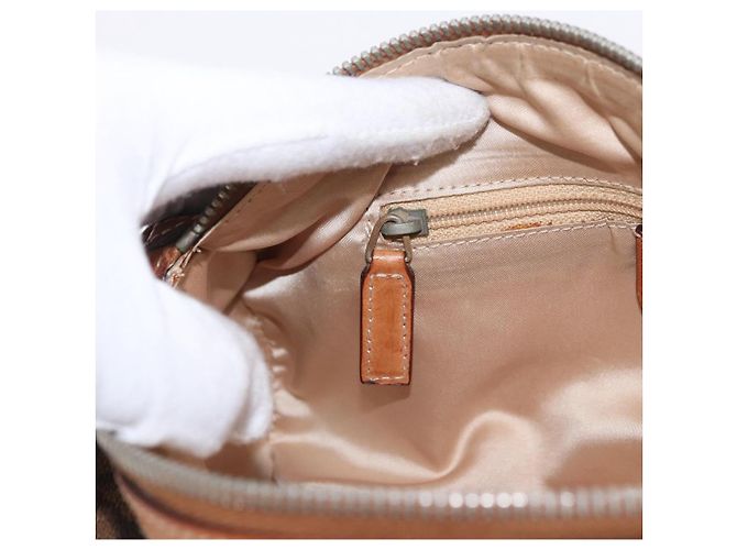 Borsa a tracolla Romantic in tela Christian Dior Trotter PVC Marrone Argento Auth 185666SAM - vista 22