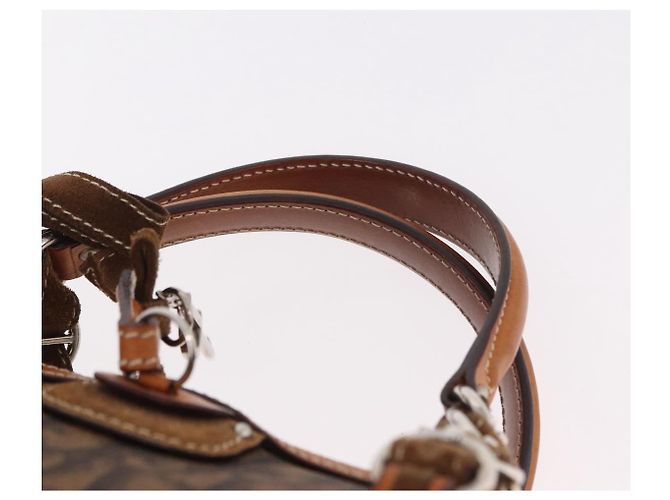 Borsa a tracolla Romantic in tela Christian Dior Trotter PVC Marrone Argento Auth 185666SAM - vista 8