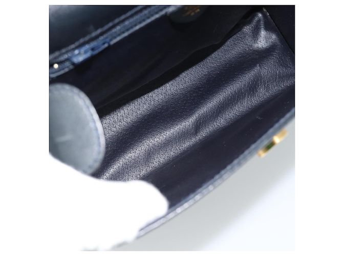 Céline CELINE Handtasche aus Leder Schwarz Gold Auth 185125 Golden - Ansicht 10