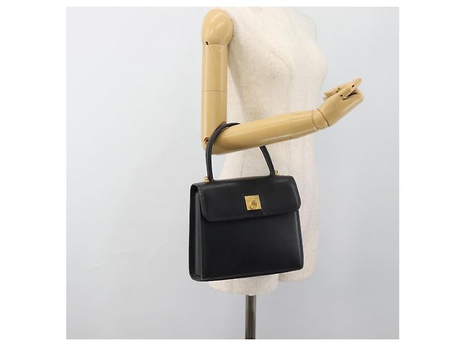 Céline CELINE Handtasche aus Leder Schwarz Gold Auth 185125 Golden - Ansicht 21
