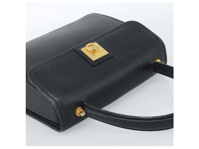 Céline CELINE Handtasche aus Leder Schwarz Gold Auth 185125 Golden - Ansicht 6