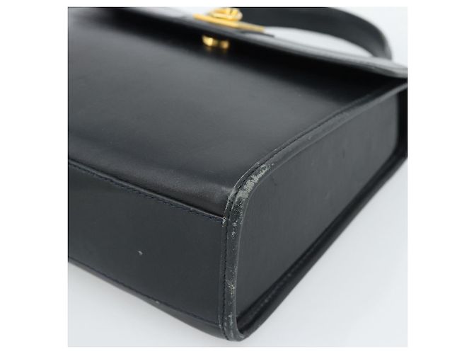 Céline CELINE Handtasche aus Leder Schwarz Gold Auth 185125 Golden - Ansicht 9