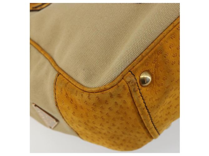 Borsa PRADA in tela Beige Gold Auth 184366 D'oro - vista 9