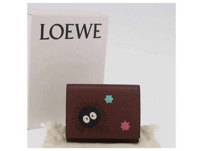 Cartera Compacta LOEWE Colaboración Studio Ghibli de Cuero Marrón Auth 184848SM Castaño Plata - vista 12