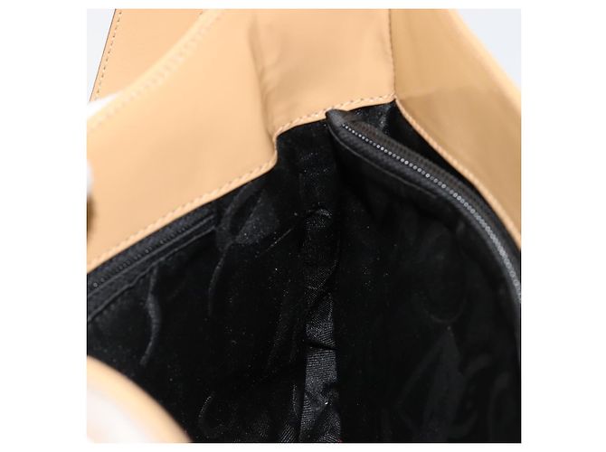 Borsa Salvatore Ferragamo Gancini in pelle vernice Beige Argento Auth BA13361A - vista 17