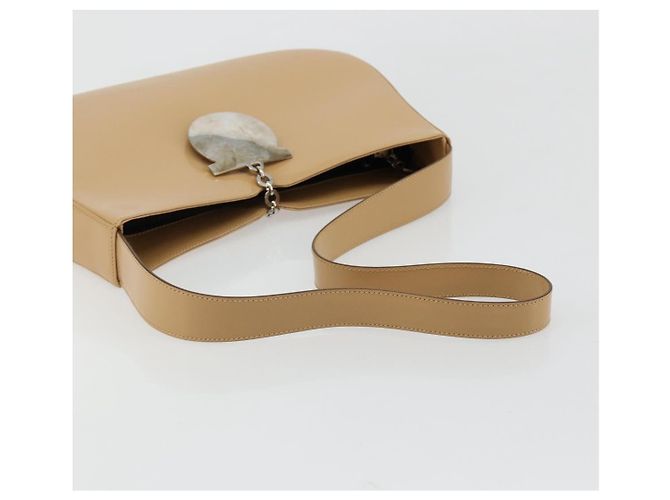 Borsa Salvatore Ferragamo Gancini in pelle vernice Beige Argento Auth BA13361A - vista 7