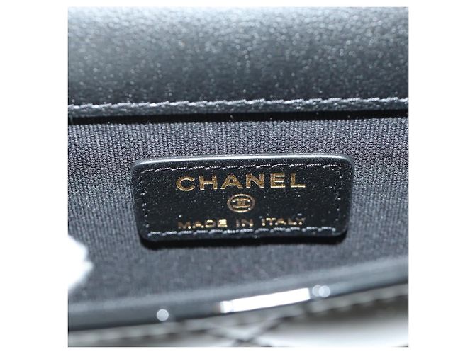 CHANEL Matelasse Chain Shoulder Bag Patent leather Black Gold CC Auth 184590SAM Nero D'oro - vista 19