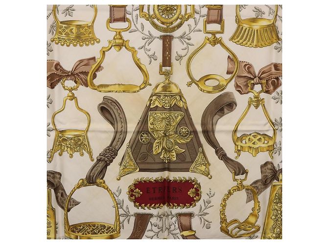 Hermès HERMES Carré 90 Sciarpa "RETRIERS" Seta Bordeaux Auth BA13192 Bordò - vista 6