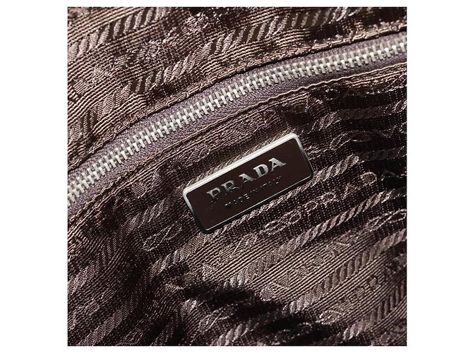 PRADA Tote Bag Canvas Beige Silber Auth bs35583 - Ansicht 19