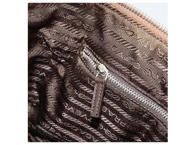 PRADA Tote Bag Canvas Beige Silber Auth bs35583 - Ansicht 22