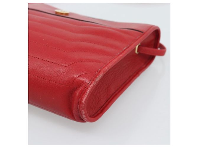 Borsa a tracolla Christian Dior in pelle rossa e oro Auth ep14679 Rosso D'oro - vista 10