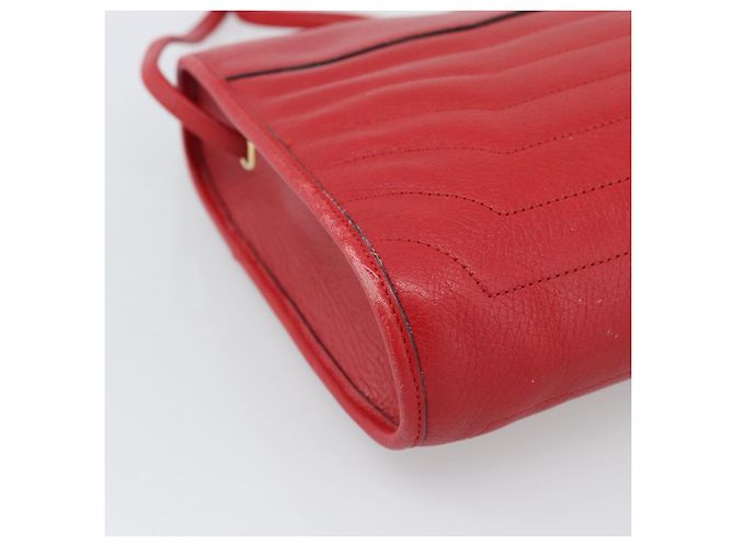 Borsa a tracolla Christian Dior in pelle rossa e oro Auth ep14679 Rosso D'oro - vista 11