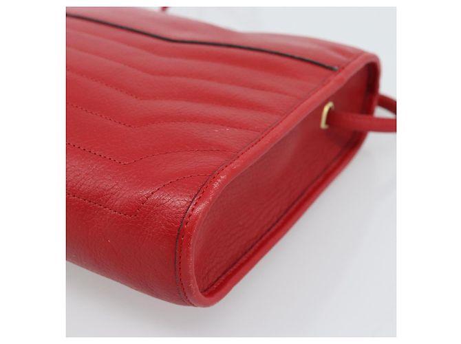 Borsa a tracolla Christian Dior in pelle rossa e oro Auth ep14679 Rosso D'oro - vista 12