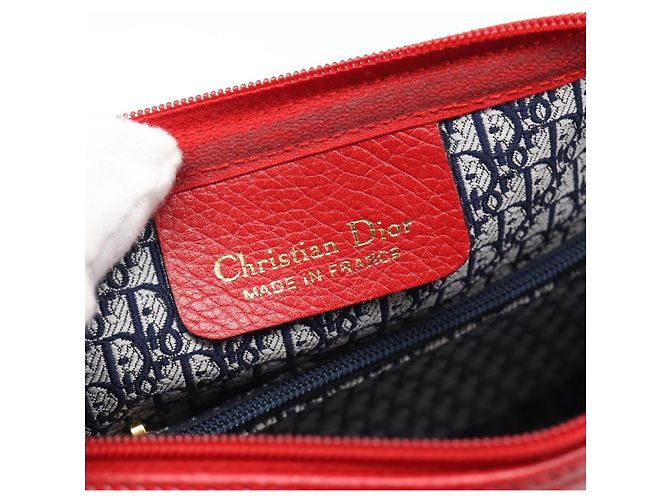 Borsa a tracolla Christian Dior in pelle rossa e oro Auth ep14679 Rosso D'oro - vista 15