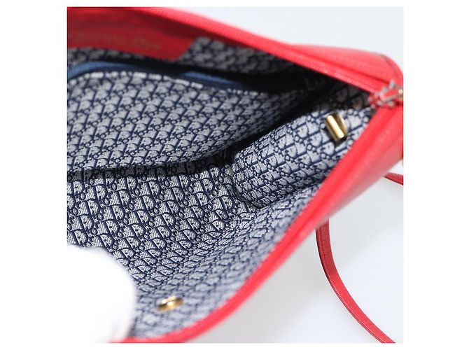 Borsa a tracolla Christian Dior in pelle rossa e oro Auth ep14679 Rosso D'oro - vista 17