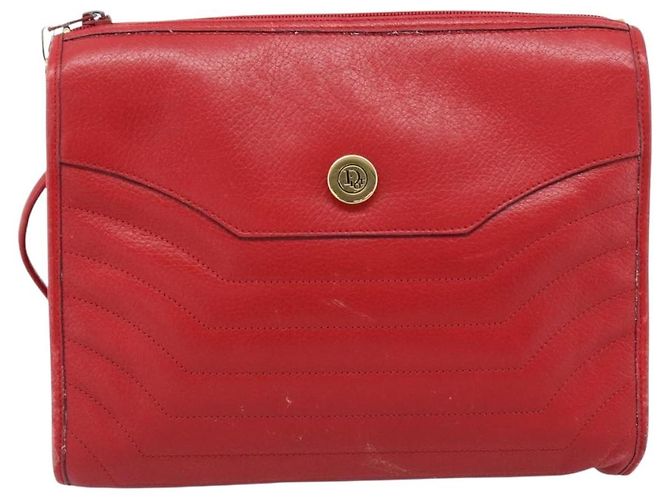 Borsa a tracolla Christian Dior in pelle rossa e oro Auth ep14679 Rosso D'oro - vista 2