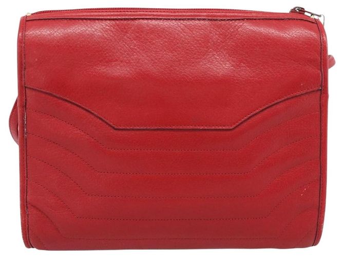 Borsa a tracolla Christian Dior in pelle rossa e oro Auth ep14679 Rosso D'oro - vista 3