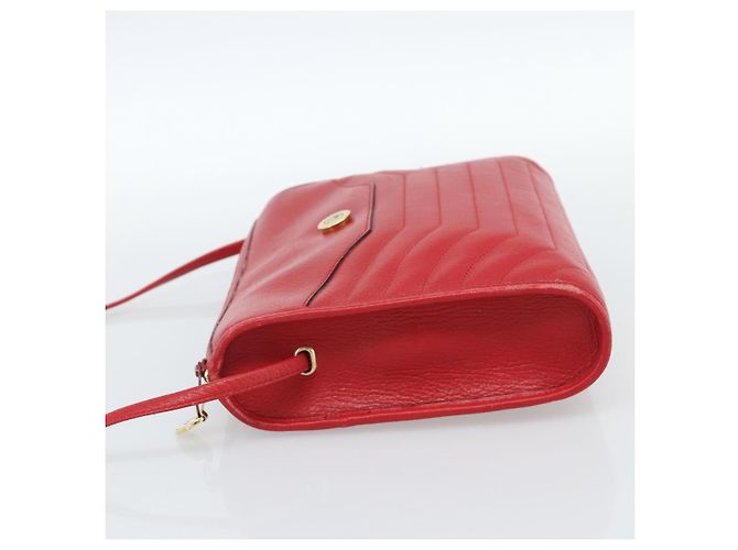 Borsa a tracolla Christian Dior in pelle rossa e oro Auth ep14679 Rosso D'oro - vista 4