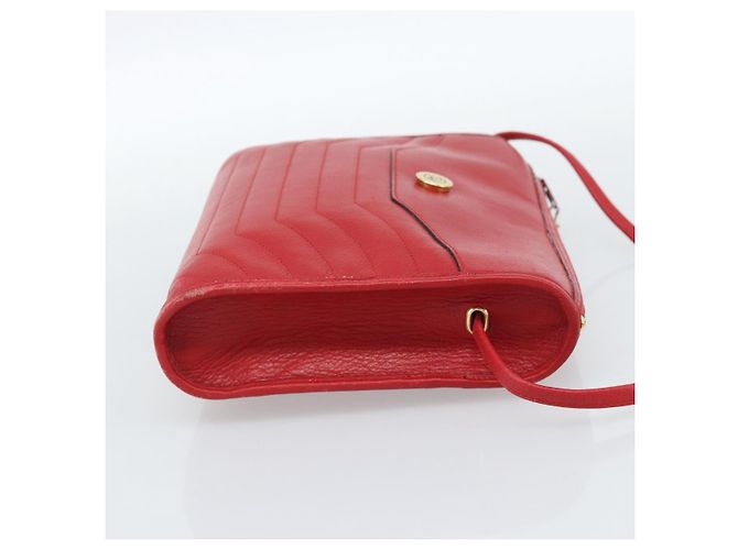 Borsa a tracolla Christian Dior in pelle rossa e oro Auth ep14679 Rosso D'oro - vista 5