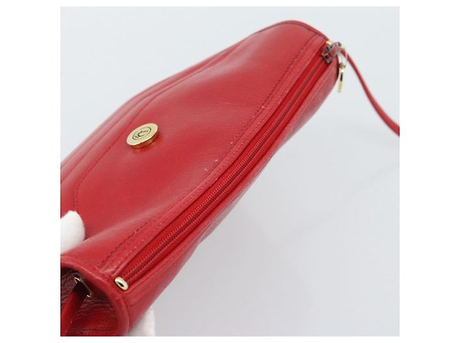 Borsa a tracolla Christian Dior in pelle rossa e oro Auth ep14679 Rosso D'oro - vista 6