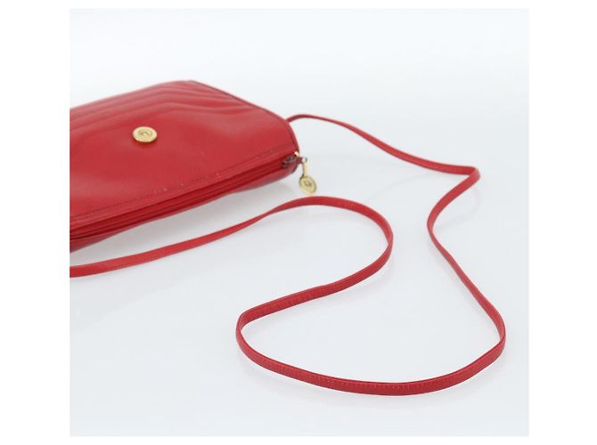 Borsa a tracolla Christian Dior in pelle rossa e oro Auth ep14679 Rosso D'oro - vista 7