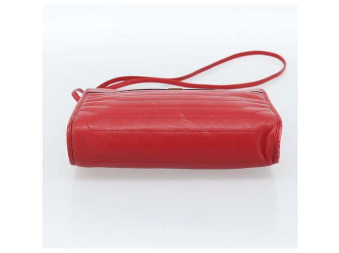 Borsa a tracolla Christian Dior in pelle rossa e oro Auth ep14679 Rosso D'oro - vista 9
