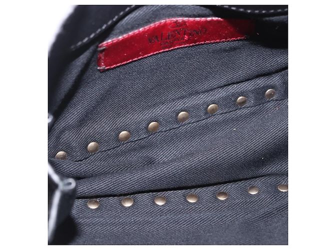 VALENTINO Marsupio con borchie in pelle nero e oro Auth BA13324A D'oro - vista 12