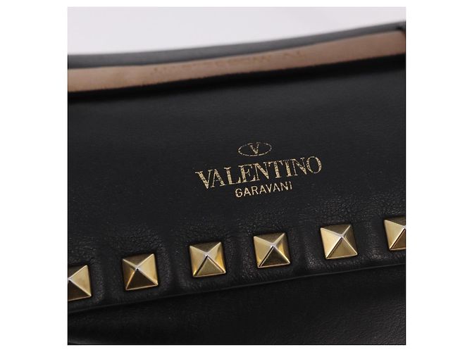 VALENTINO Marsupio con borchie in pelle nero e oro Auth BA13324A D'oro - vista 17