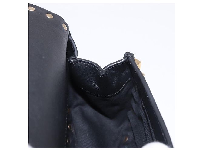 VALENTINO Marsupio con borchie in pelle nero e oro Auth BA13324A D'oro - vista 19