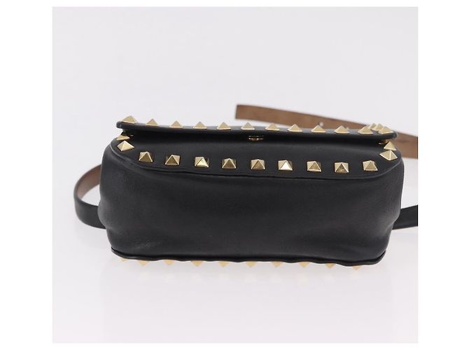VALENTINO Marsupio con borchie in pelle nero e oro Auth BA13324A D'oro - vista 5