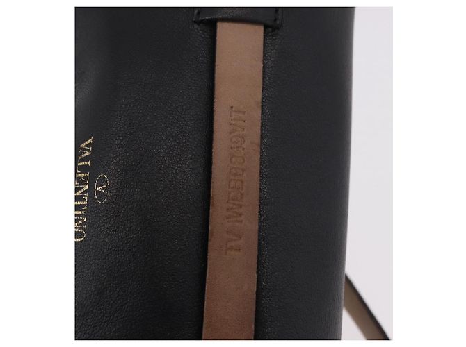 VALENTINO Marsupio con borchie in pelle nero e oro Auth BA13324A D'oro - vista 9