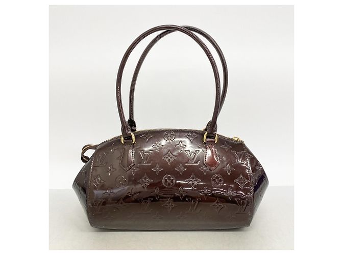 Borsa Louis Vuitton Vernis Sherwood PM Bordò - vista 11