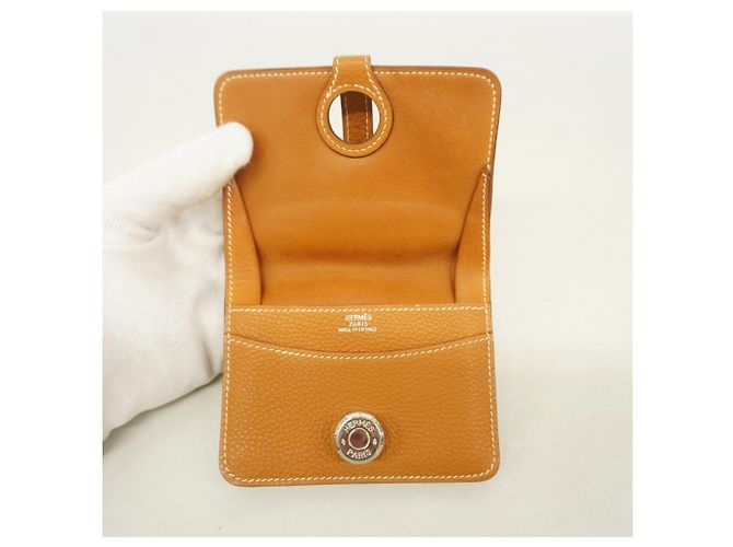 Hermès Tarjetero Dogon Hermes Dorado - vista 8
