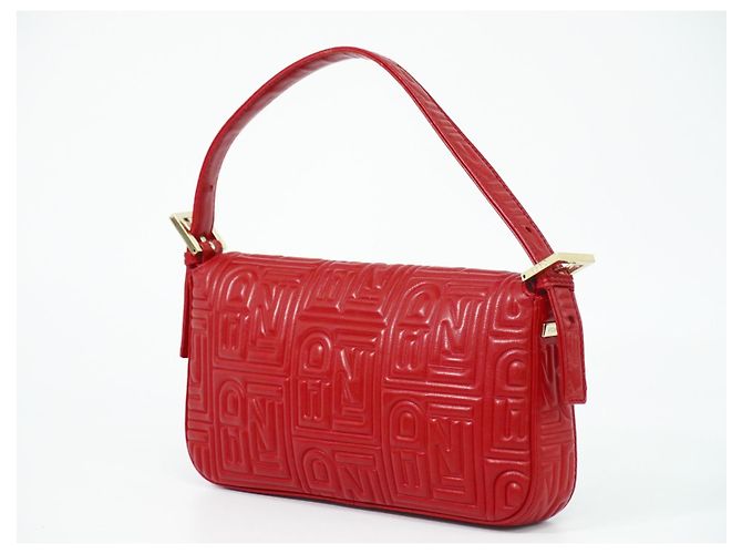 Fendi Mamma baguette in pelle Rosso - vista 2