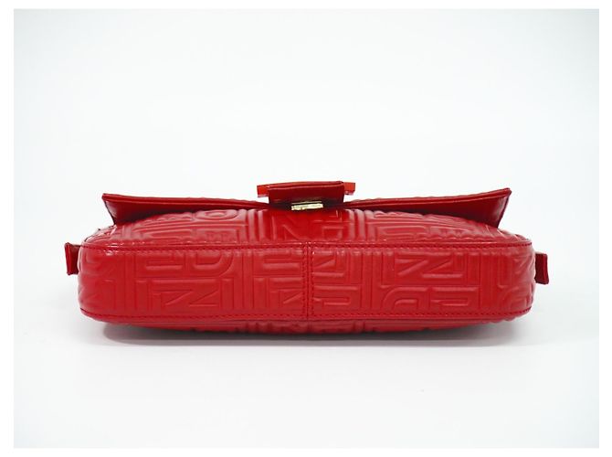 Fendi Mamma baguette in pelle Rosso - vista 3
