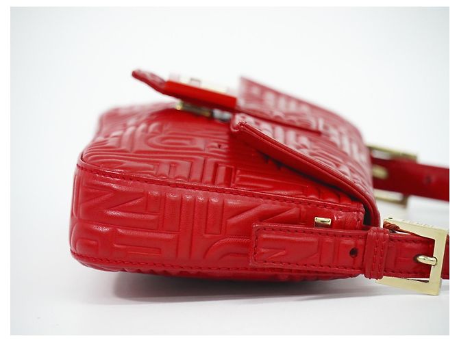 Fendi Mamma baguette in pelle Rosso - vista 4