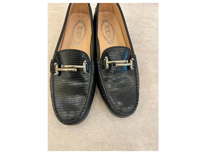 Tod's Loafer aus schwarzem Python-Leder - Ansicht 2